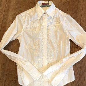 Burberry lace button-up shirt